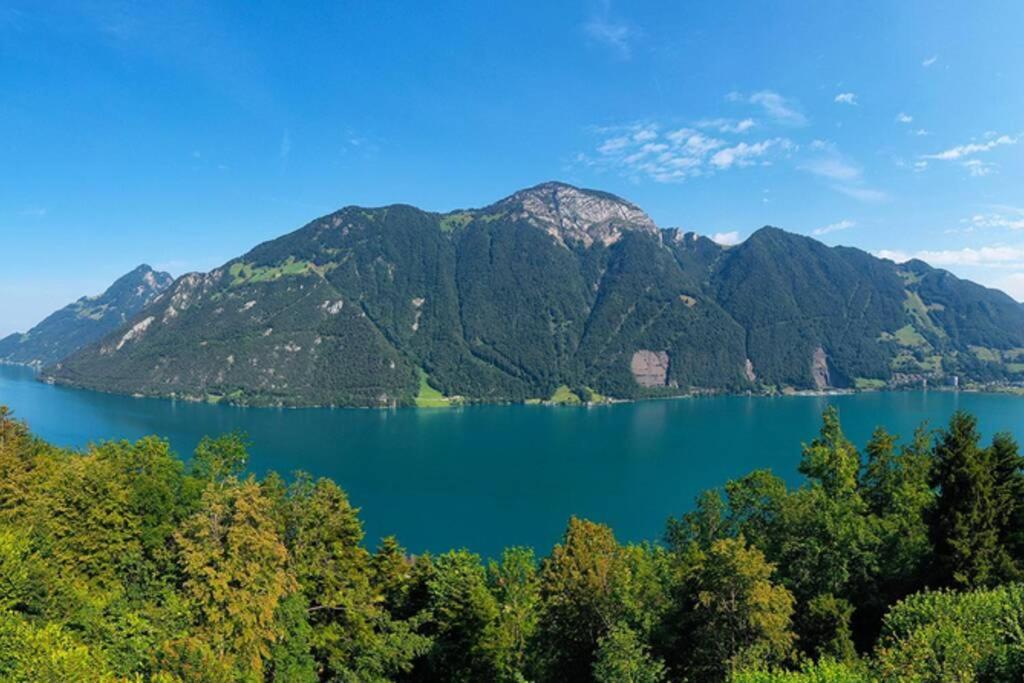 Exklusives Chalet Mit Traumhafter See- Und Bergsicht Seelisberg Eksteriør bilde